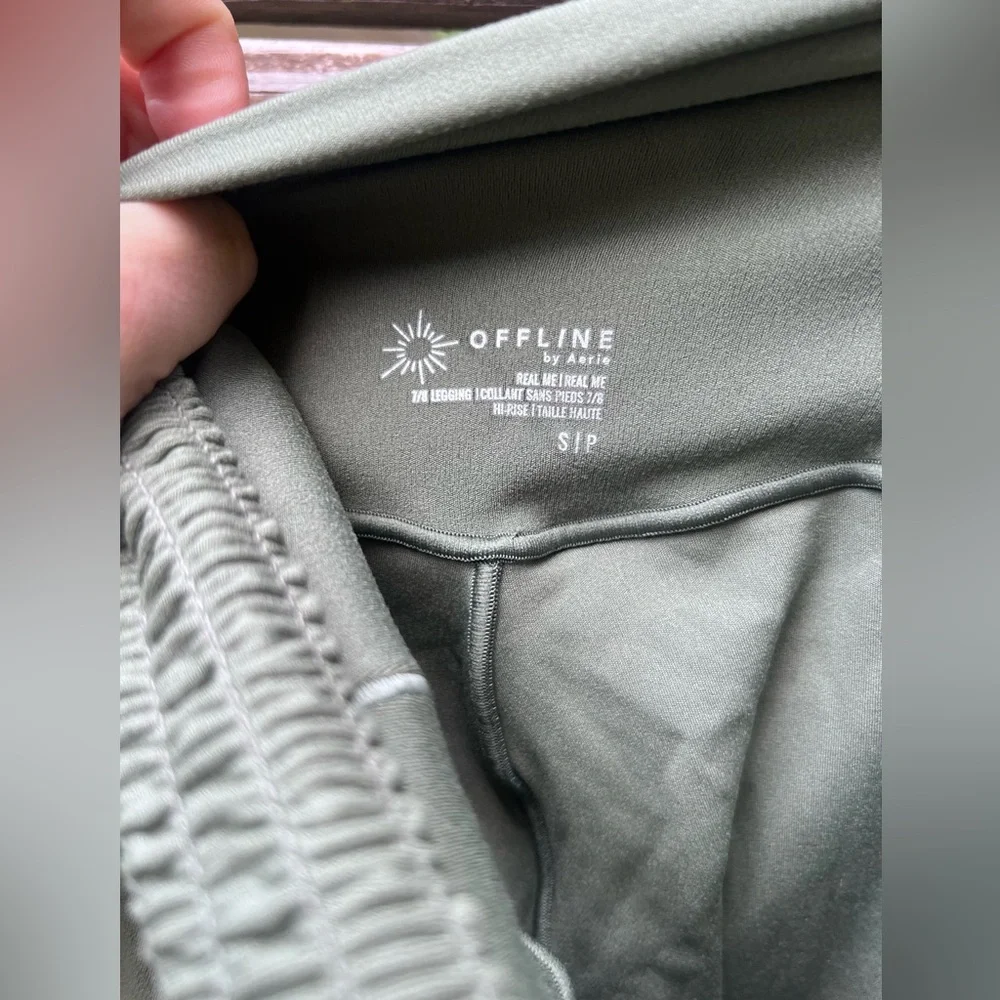 Aerie & Victoria’s Secret Sport Workout Set Sage Green Leopard Print Pockets - Picture 6 of 16